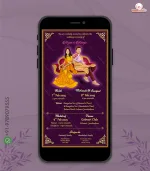 W1385 Caricature Royal Haldi Mehendi and Sangeet Invite