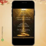 W8453 Golden Theme Engagement Invite