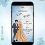 a caricature based digital wedding invitation in Islamic/ muslim tradition