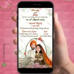 W1680 Caricature Punjabi Wedding Invite