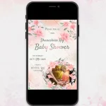 W1685 Flower Themed Baby Shower Invite