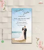 W1960 Beach Theme Western Digital Card Invite - Image 2