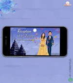 W2775 Caricature Destination Wedding Video Invitation - Image 2