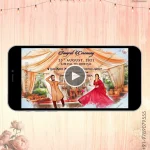 W2300 Caricature - North Indian Whiteboard Video Invite