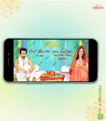 W1829 Caricature - Royal Punjabi Wedding Video Invitation - Image 3