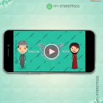 W1252 Cartoon Islamic Nikah Video Invite