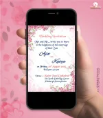W1955 Flower Theme Christian Wedding Invite