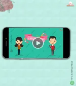 W2865 Funny Cartoon Wedding Video Invite