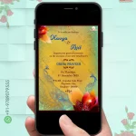 W1765 Peacock Themed House Warming Invite