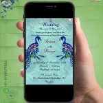 W1830 Peacock Theme Wedding Digital Card