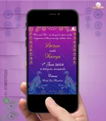 W1835 Purple Themed Wedding Invite