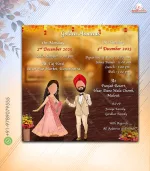 W2105 Punjabi Wedding Cards - Image 3