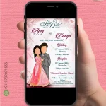 W1880 Caricature : Save The Date Invite