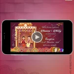 W2475 South Indian Caricature - Destination Photo Play Video Invite