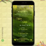 W9972 Green Themed Wedding Invite