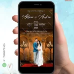 W2055 Wedding Hall Western Digital Card Invite