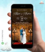 W2055 Wedding Hall Western Digital Card Invite