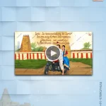 W1069-Caricature - Telugu Revealing Whiteboard Video Invite