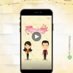 W1055 Cartoon Motiongraphics Wedding Invite