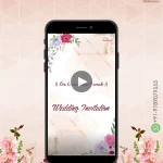 W1067 Flower Theme Wedding Invite