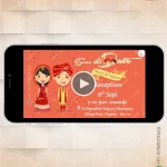 W1186 Funny Cartoon Matrimonial Wedding Invite