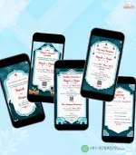 W4340 Blue Themed Wedding Digital Cards