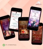 W4255 Caricature Northindian Wedding Invite