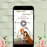 W1268 Punjabi Vertical Wedding Invite