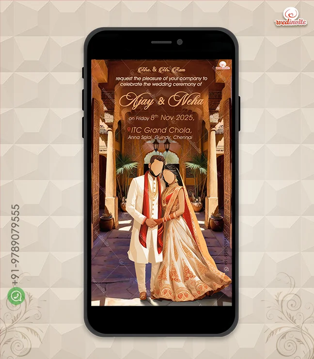 Wedinvite_Couple Pose Invite W3890-Caricature - Couple Pose Invite - Image 1