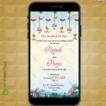 W3935-Lotus Theme Wedding Invite