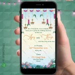 W3945-Lotus Themed Wedding Invite