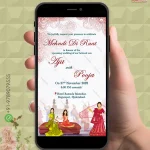 W4205 Caricature Mehendi Digital Card