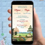 W3955-Mughal Theme Wedding Invite