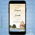 W3965-Mughal Theme Wedding Invite