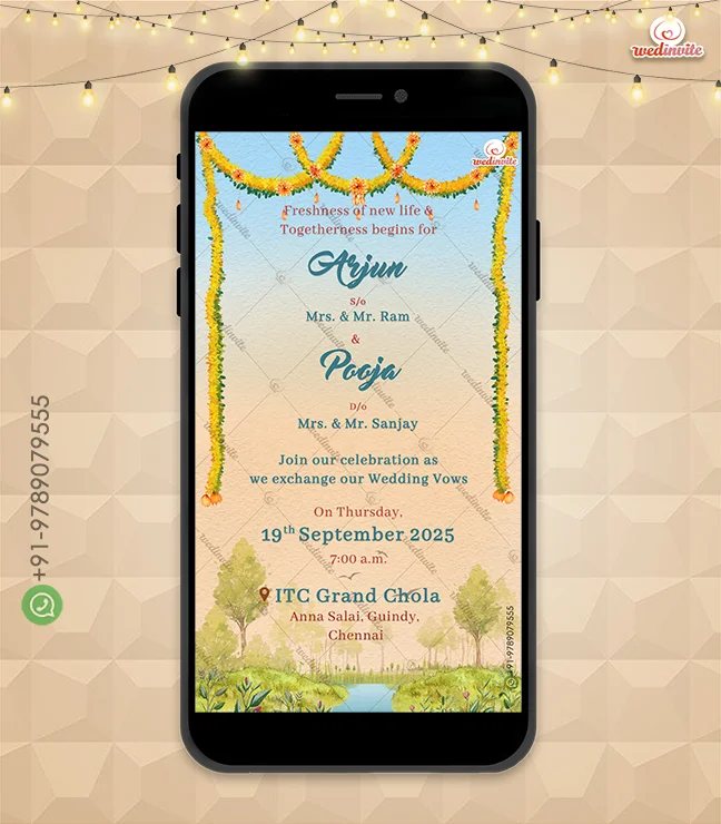 Wedinvite_Nature Themed Wedding Invite W9672-Digital Wedding Announcement - Image 1