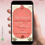W4285 Peach Theme Sangeet Invite