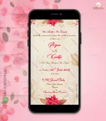 W4085-Flower Themed Wedding Invite