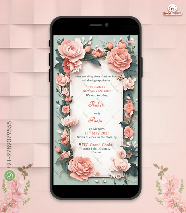 Wedinvite_Wedding Invitation W1212-Floral Wedding Invite - Image 1