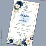 W4885 Blue Theme Islamic Invite