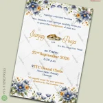 W9246 Water Color Theme Engagement Invite