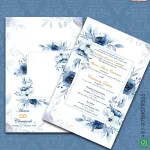W1094 Flower Theme Wedding Invite