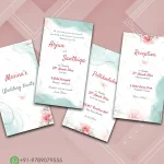 W6090 Elegant Flower Theme Wedding Invite