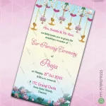 W8347 Lotus Theme Ear Piercing Invite
