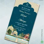 W2002 Rajasthani Theme Wedding Digital Card