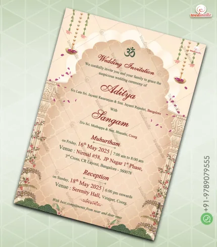 Peach Theme Wedding Digital Card
