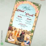 W1138 Rajasthani Save The Date Invitation