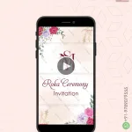 W1102 Flower Theme Roka Ceremony Invite