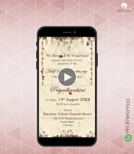 Half Saree Ceremony Invitation