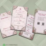 W9973 Light Pink Theme Wedding Invite