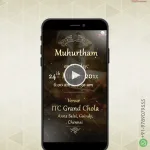 South Indian 3D Peacock Envelope Golden Text Invitation